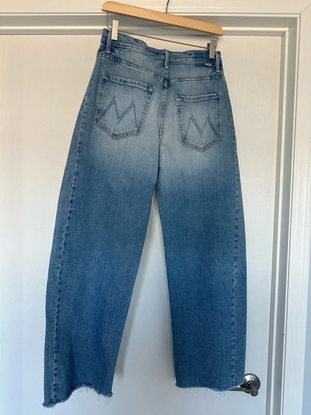 MOTHER Light Blue High-Rise Cropped Wide-Leg Jeans - Picture 5 of 6